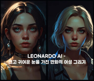 Read more about the article Leonardo AI – 크고 귀여운 눈을 가진 여성 뉴로맨서의 만화적 초상화